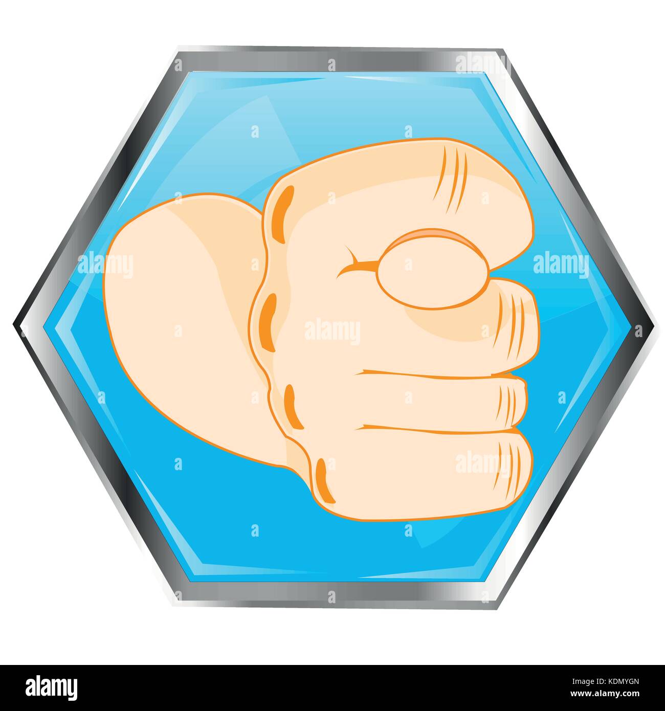 Gesto fig en el botón Ilustración del Vector