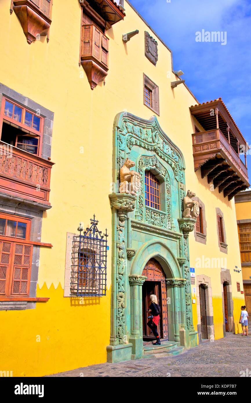 La Casa de Colón, la Ciudad Vieja de Vegueta, Las Palmas de Gran Canaria, Gran Canaria, Islas Canarias, España, el Océano Atlántico, Europa Foto de stock