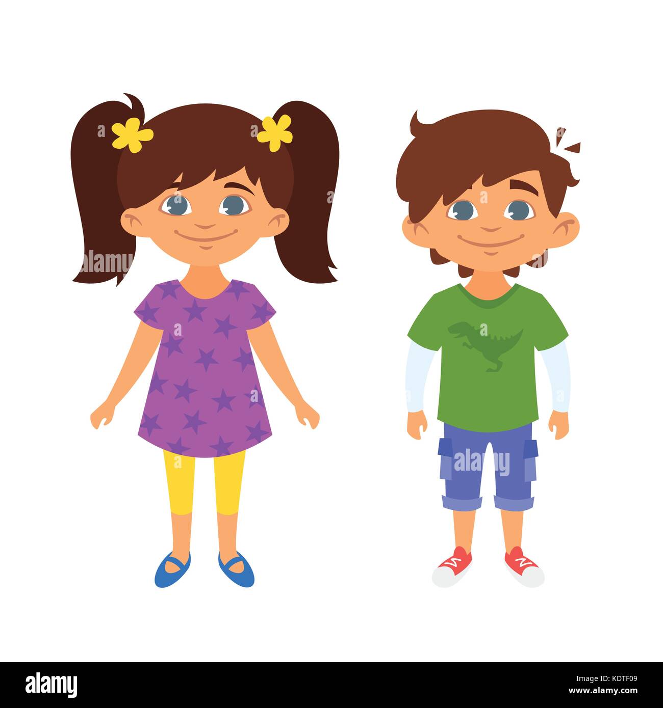 Vector de caracteres del estilo de dibujos animados para niños de  kindergarten, aislado sobre fondo blanco Imagen Vector de stock - Alamy