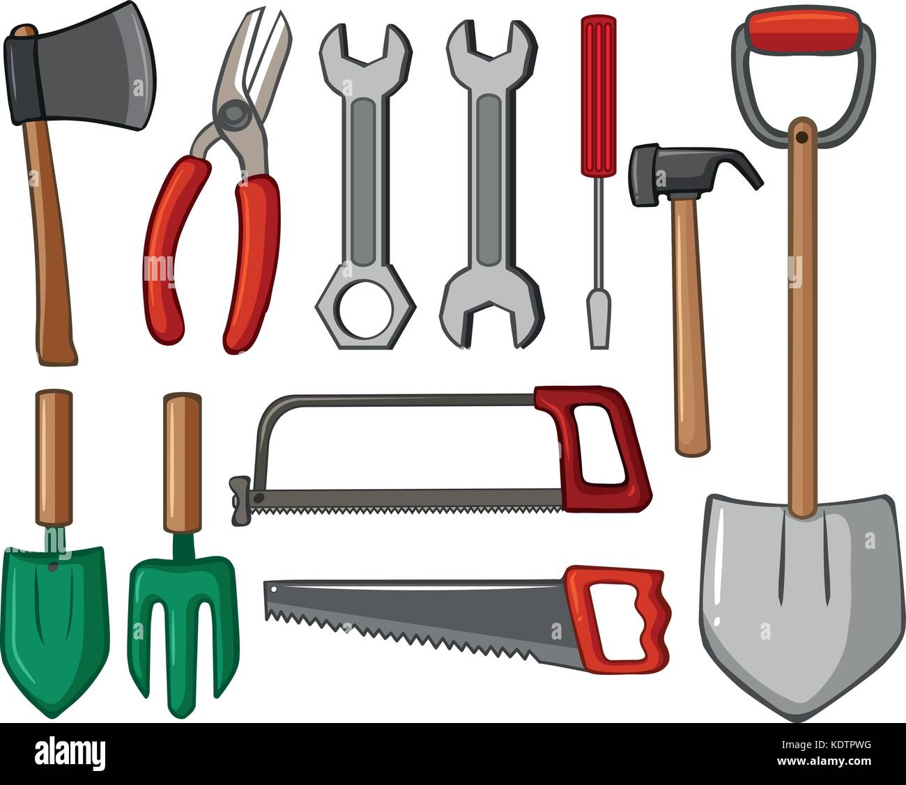 comunidad proteger Interpersonal Los diferentes tipos de herramientas de mano ilustración Imagen Vector de  stock - Alamy