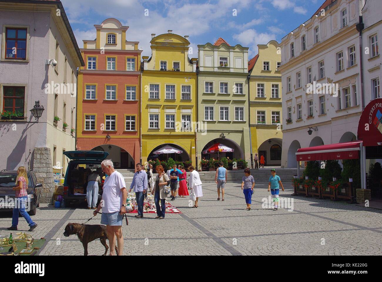 Centro de la ciudad de Jelenia Góra (Hirschberg), Polonia Foto de stock