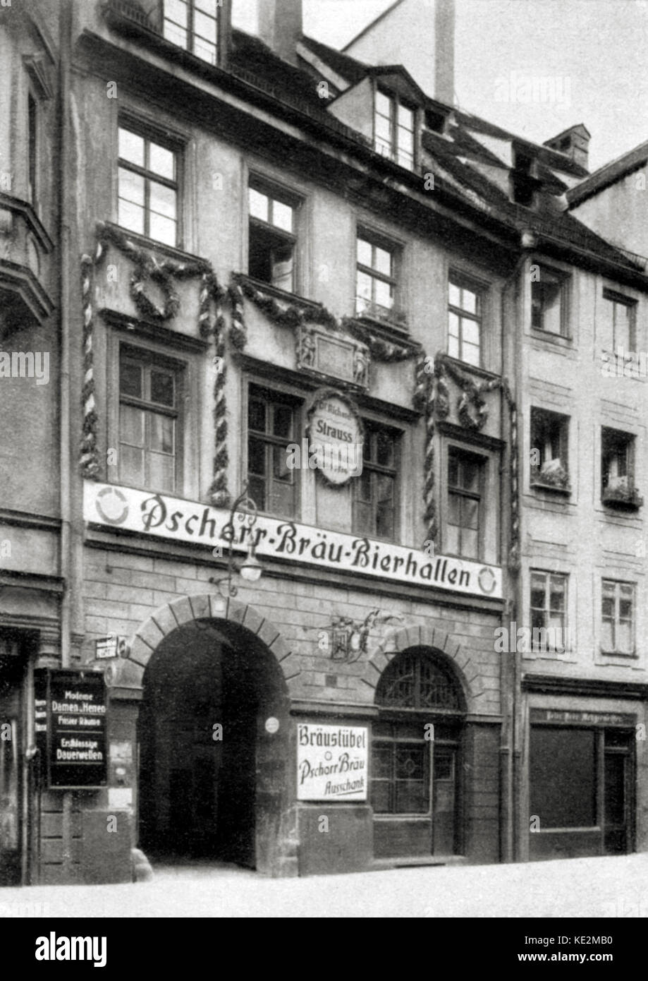 Richard Strauss 's lugar de nacimiento en Munich. Compositor y director de orquesta alemán. 11 de junio de 1864 - 8 de septiembre de 1949. Foto de stock