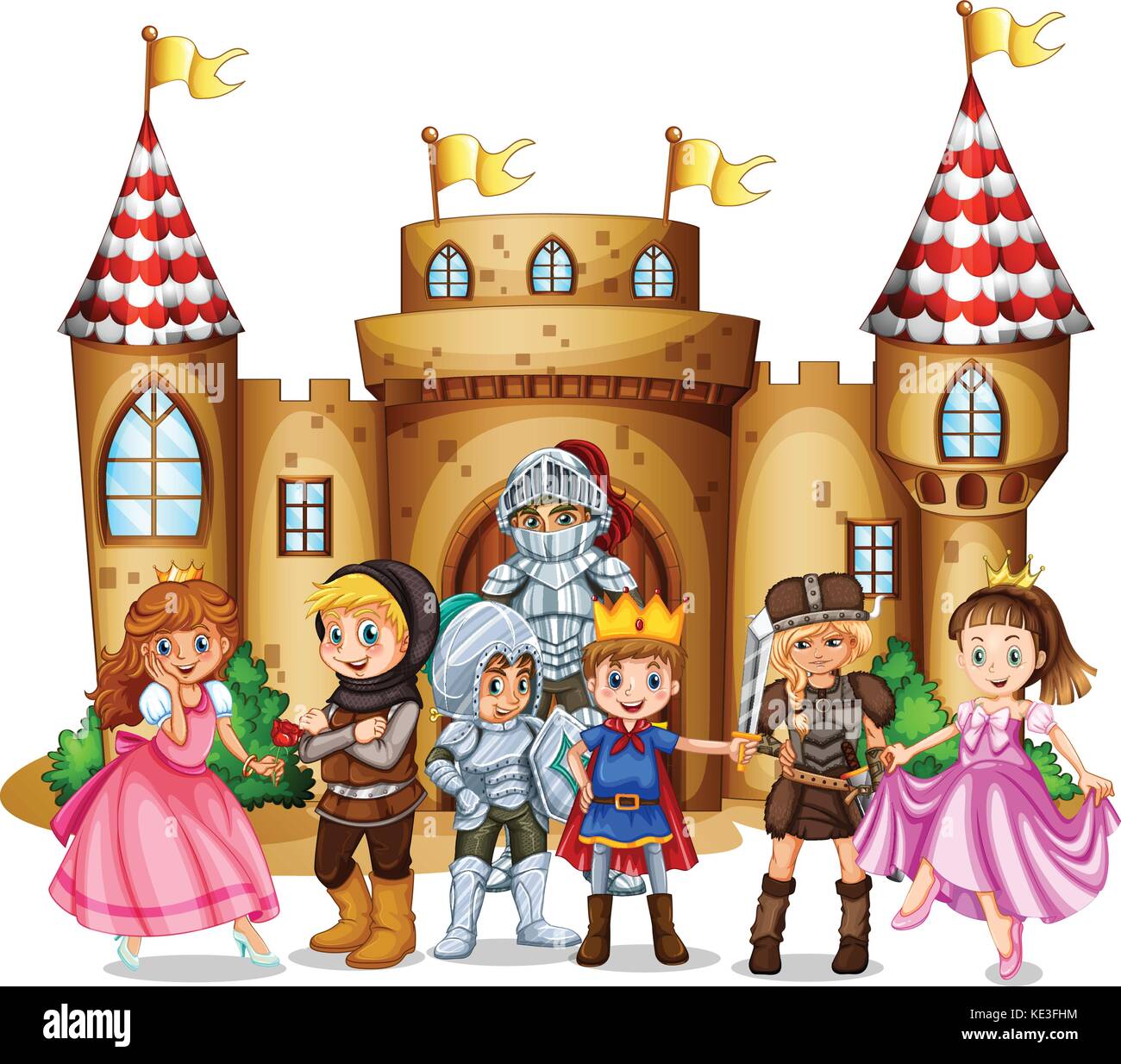 Personajes de cuentos de hadas y el castillo de ilustración Imagen Vector de stock - Alamy Personajes de cuentos de hadas y el castillo de ilustración Imagen Vector de stock - Alamy
