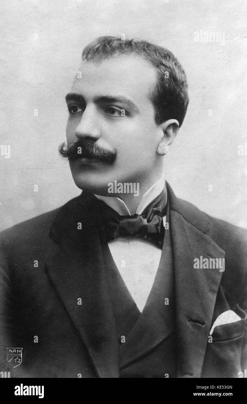 Umberto Giordano - retrato. El compositor de ópera italiana el 28 de agosto de 1867 - 12 de noviembre de 1948 Foto de stock