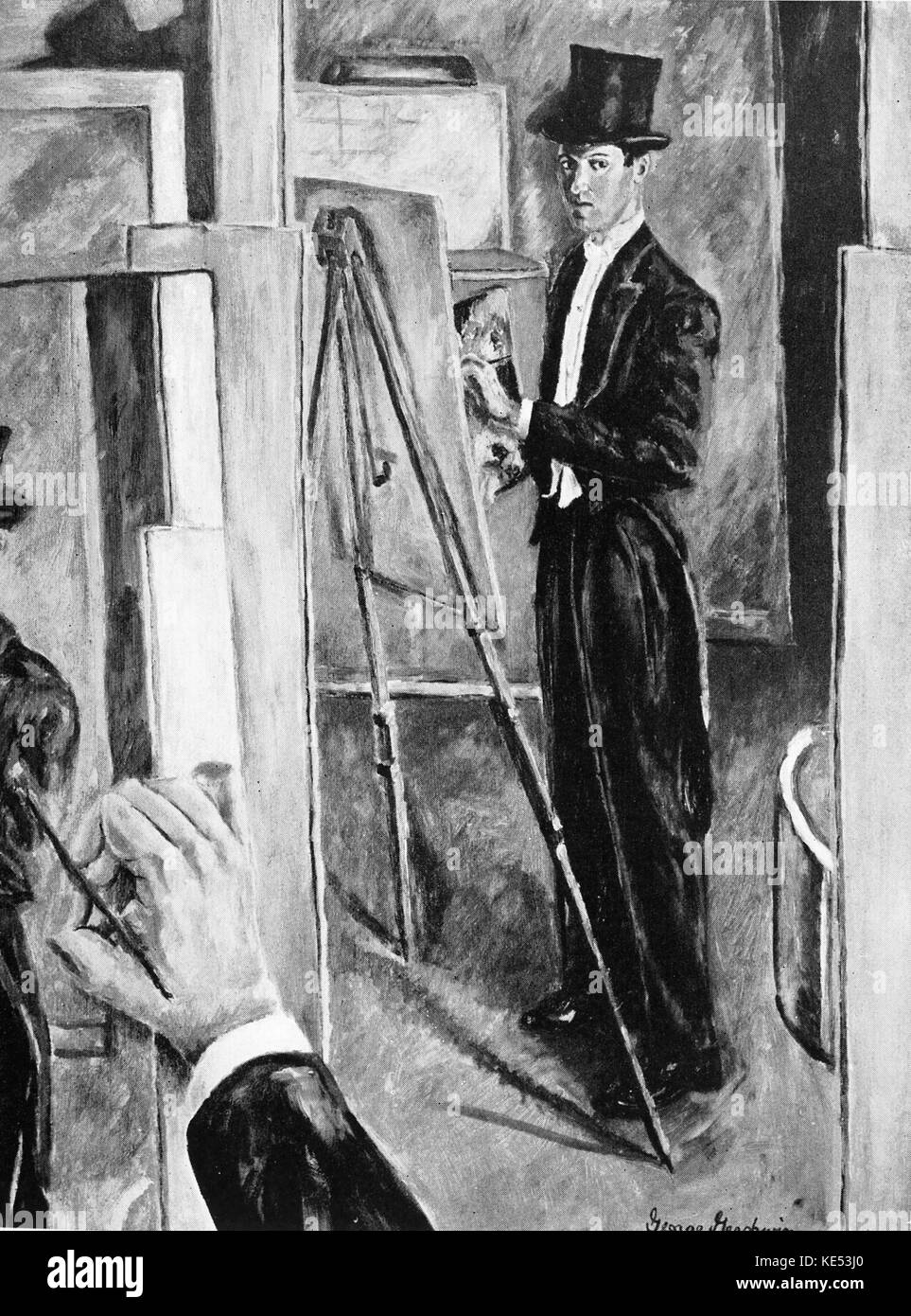 George Gershwin 's pintura de sí mismo en la ópera hat 1932. Pianista y compositor norteamericano, el 26 de septiembre de 1898 - 11 de julio de 1937 Foto de stock