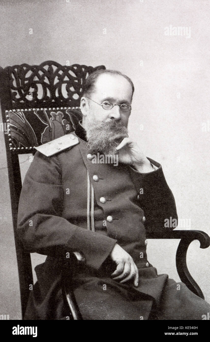 César Antonovich Cui en uniforme. El compositor ruso, 1835-1918 Foto de stock