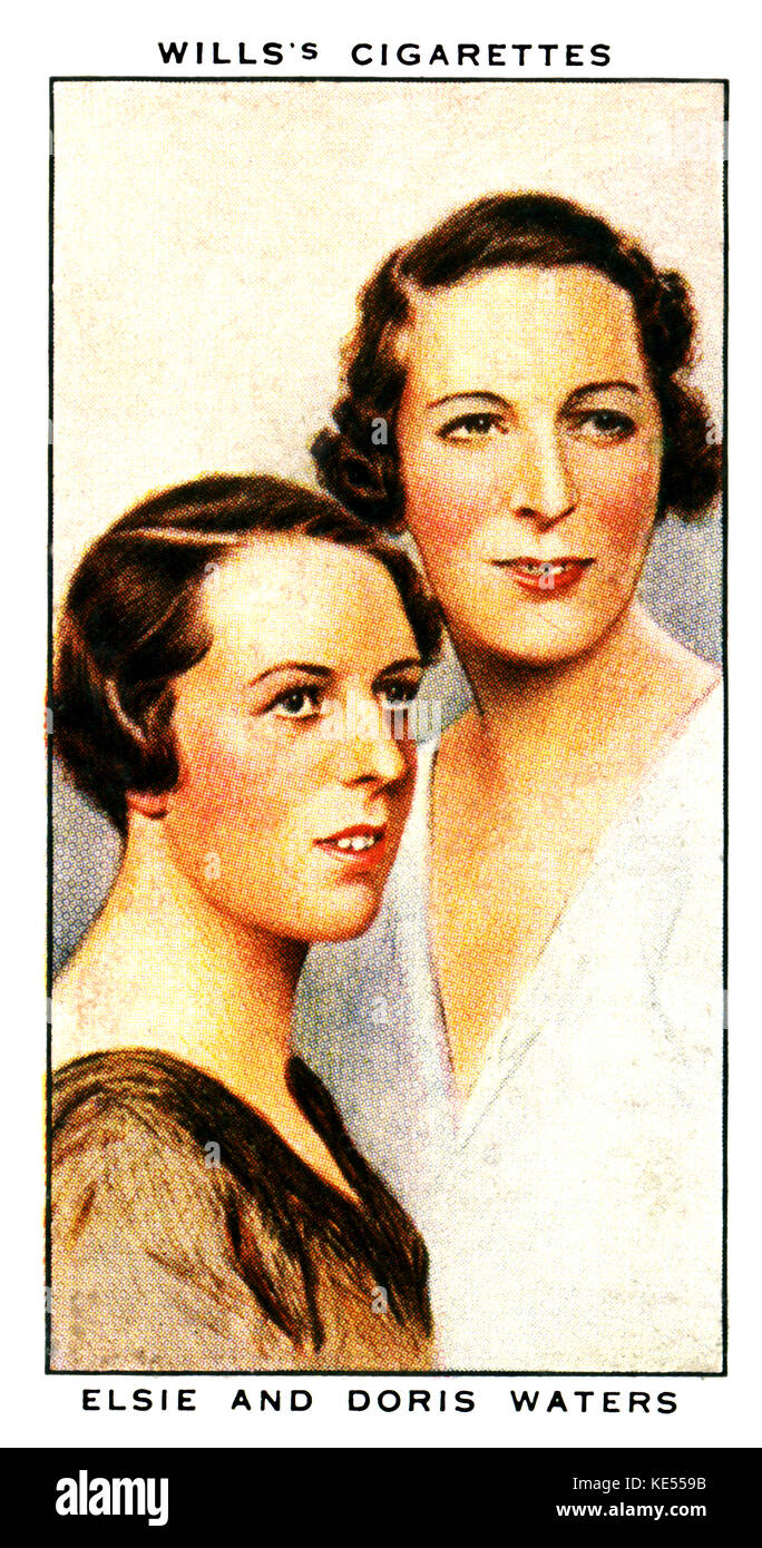 Elsie y Doris aguas. BBC Radio artistas famosos por sus personajes de historietas "Gert' y 'Daisy'. 19 de agosto de 1893 - 14 de junio de 1990 y 1904 - 17 de agosto de 1978, respectivamente. (Wills del cigarrillo de tarjeta). Foto de stock