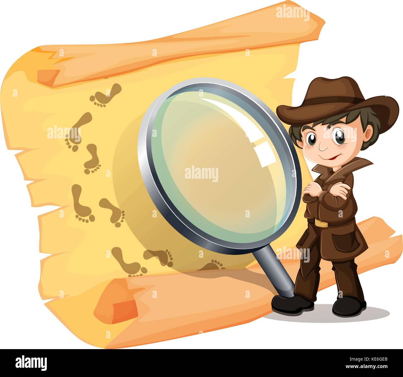 Detective y lupa ilustración Ilustración del Vector, Imagen ...