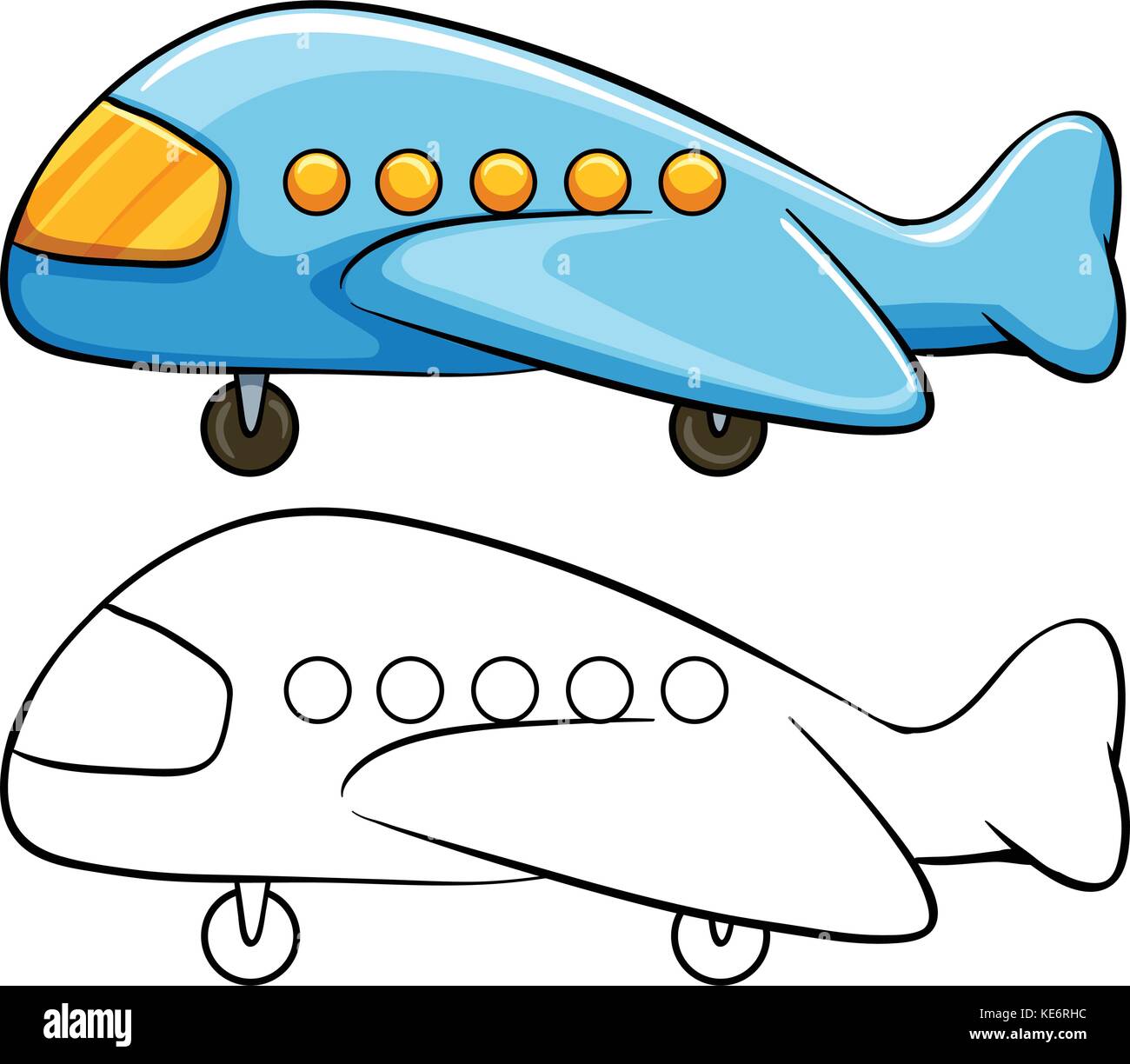 Avión de juguete con dibujo sencillo Imagen Vector de stock - Alamy