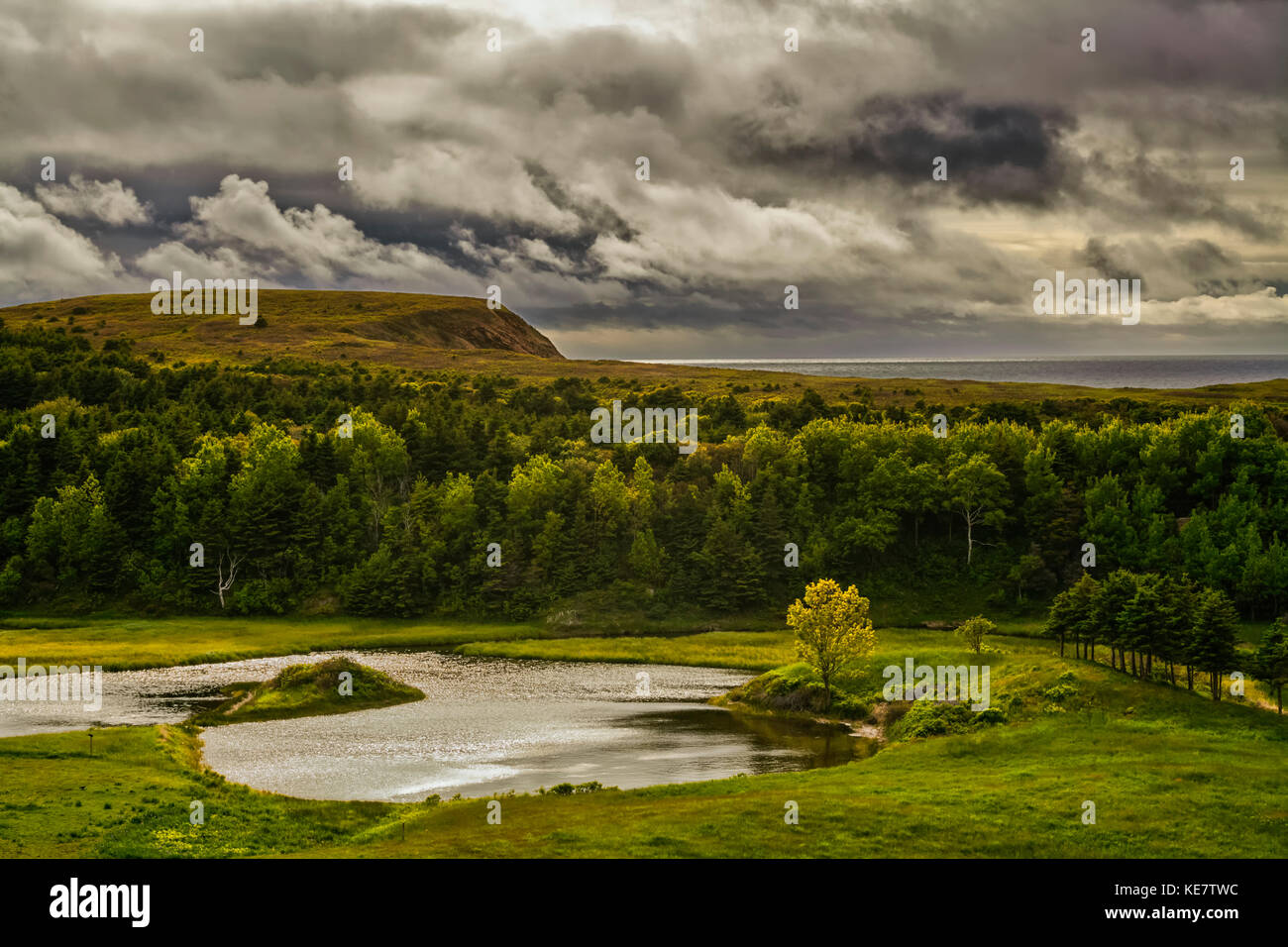 Como se ve desde el punto de Finlay Macdonalds Glen; la isla de Cape Breton, Nova Scotia, Canadá Foto de stock