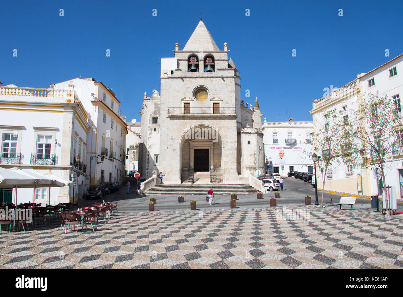 Igreja de N Senhora da Assuncao, Plaza de la República, Elvas, Alentejo, Portugal Foto de stock