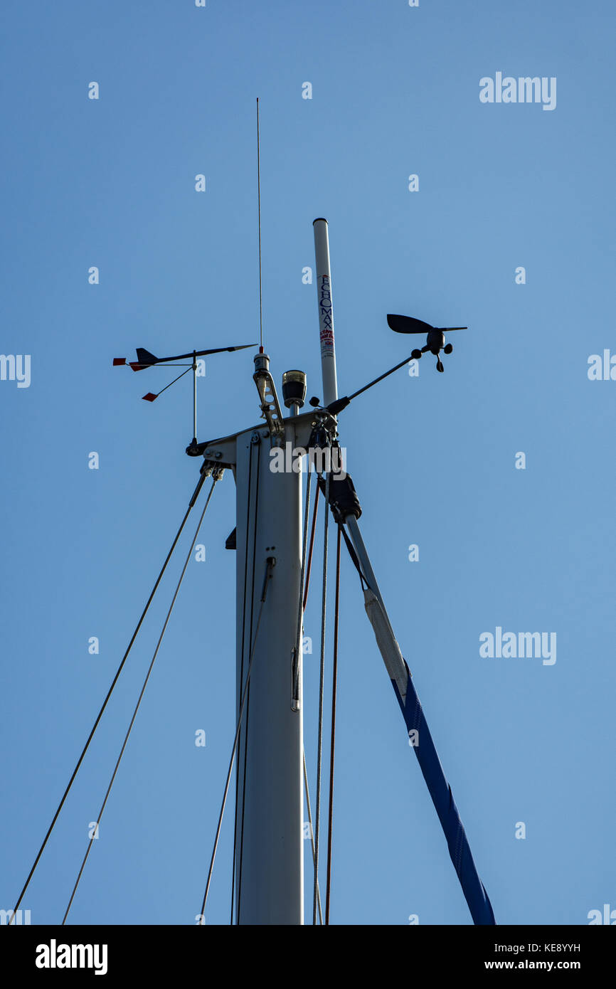 El impressum de velero mostrando comunicaciones y aparejos Foto de stock