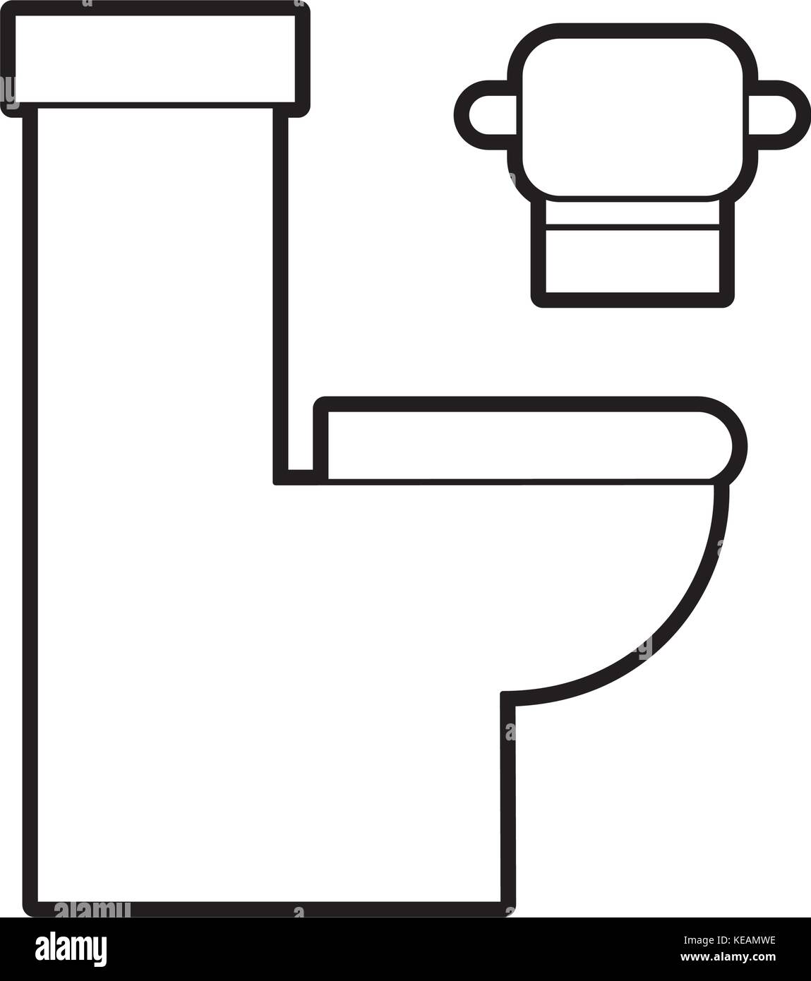 Inodoro con papel higiénico de baño equipo icono dibujos animados Imagen  Vector de stock - Alamy