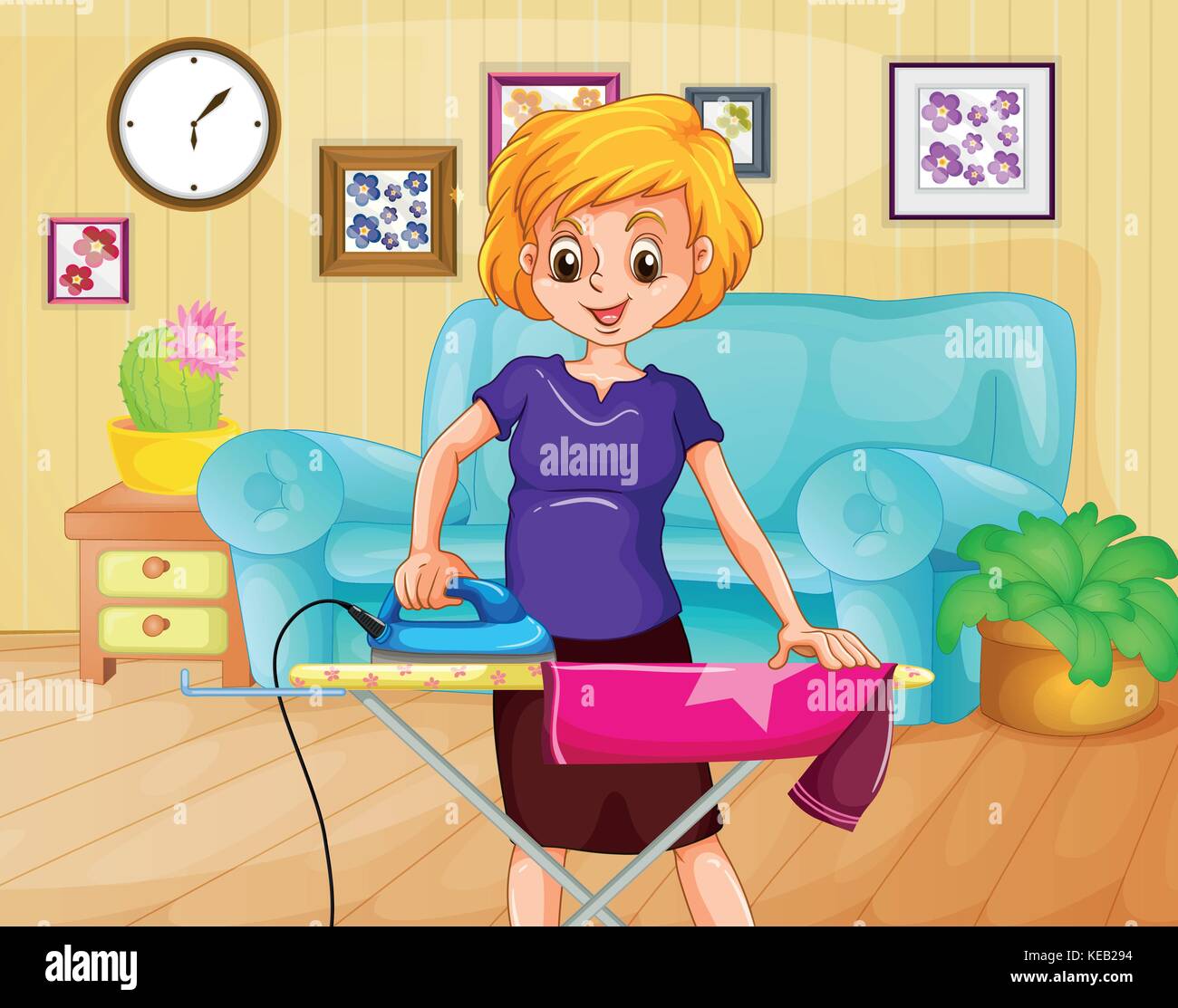 Mujer planchando Imágenes vectoriales de stock - Alamy