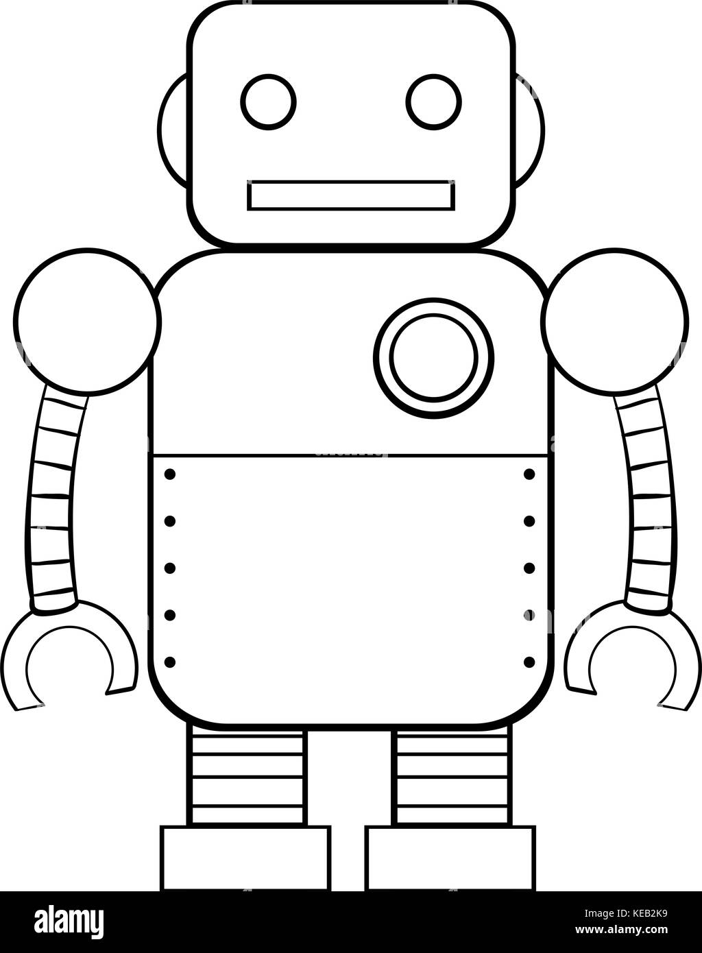 Robot cuadrado Imágenes de stock en blanco y negro - Alamy