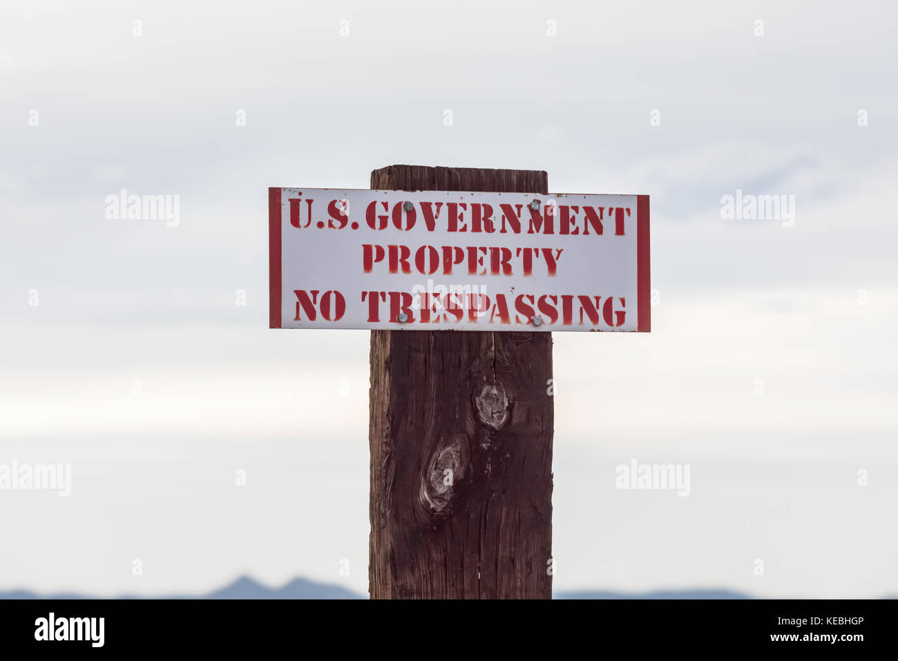 Gobierno de EE.UU. ningún signo de allanamiento Foto de stock