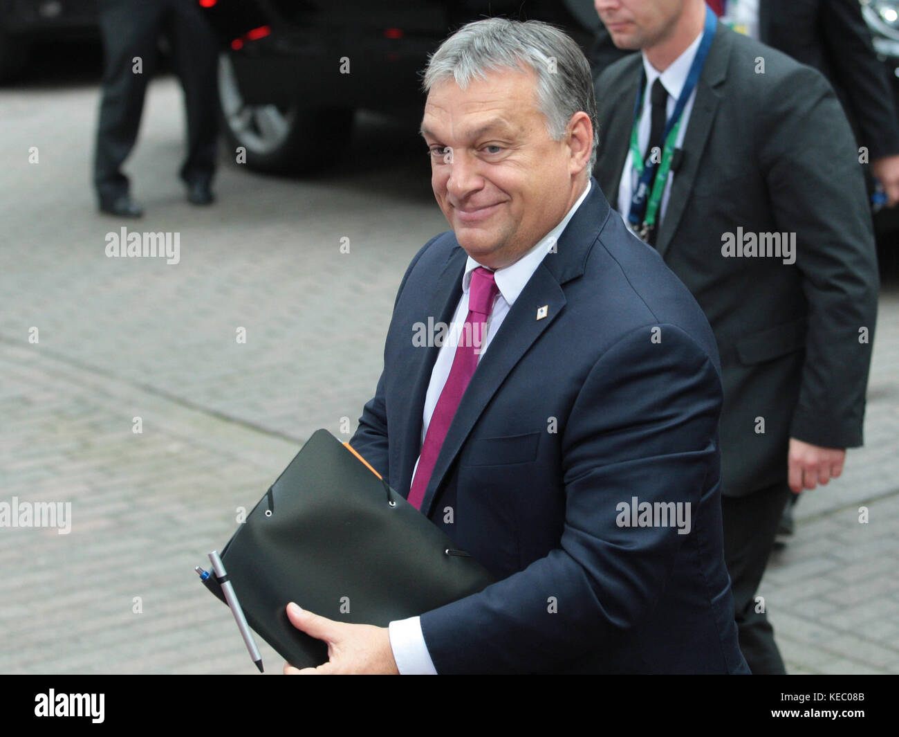 Bruselas, Bélgica. 19 oct, 2017. Víctor Orban, Primer Ministro de Hungría en el Consejo Europeo. Crédito: leo cavallo/alamy live news Foto de stock