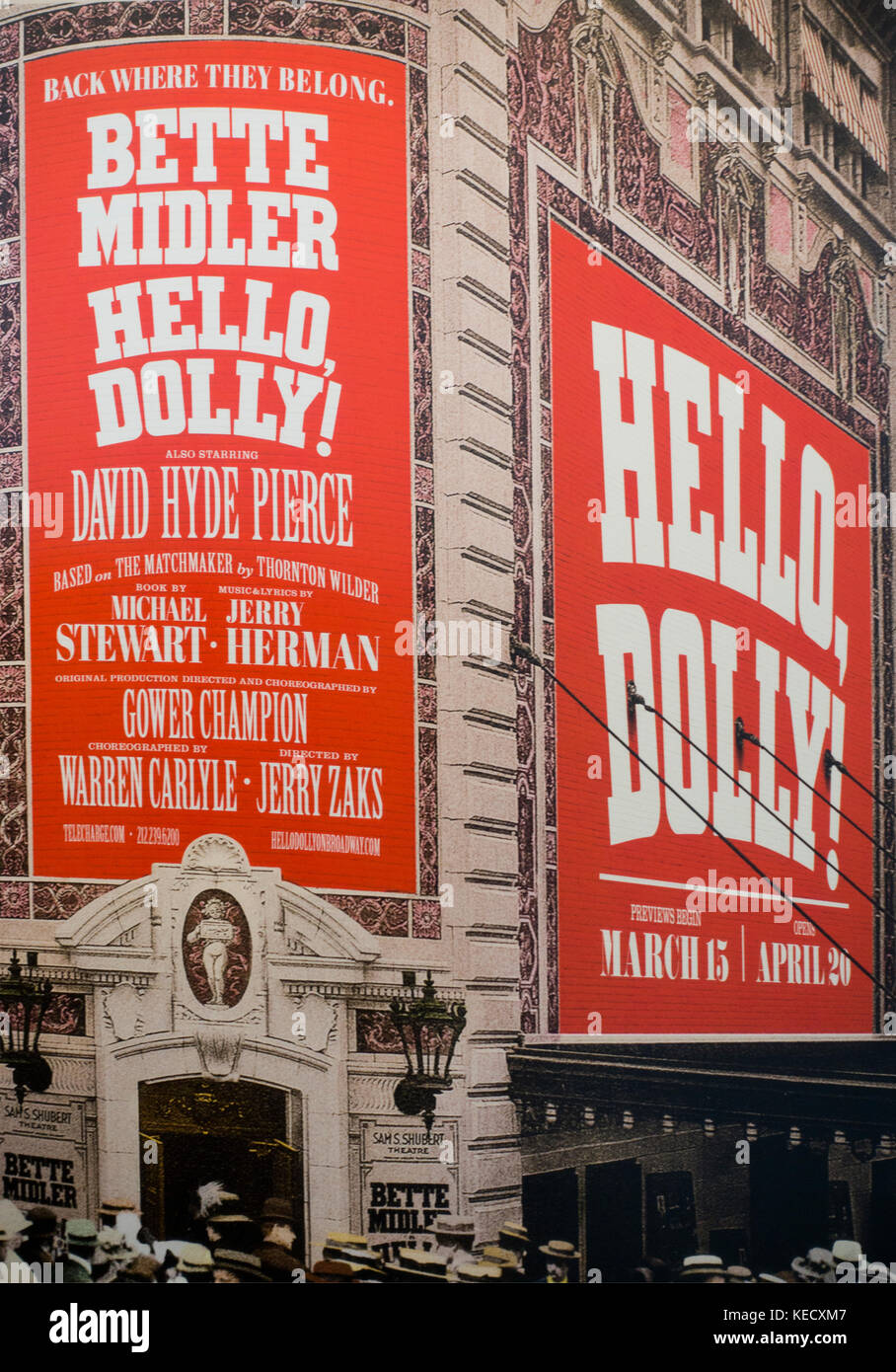 Hello Dolly Broadway Theatre Marquee NYC Foto de stock