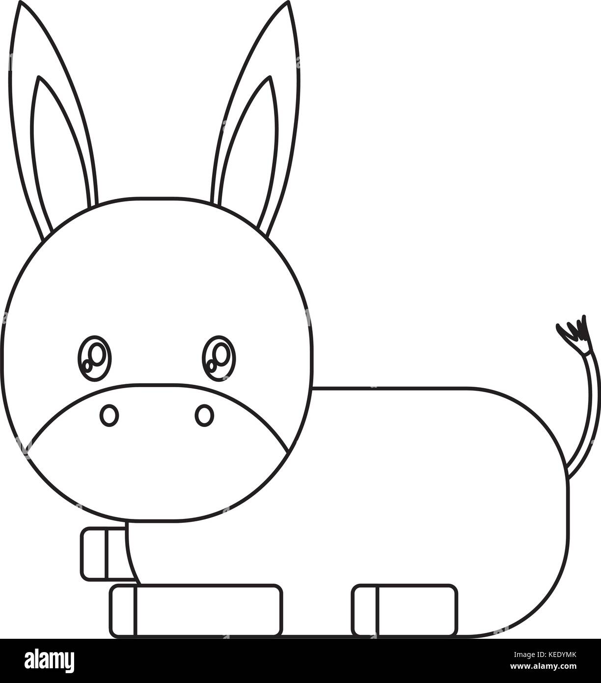 Icono de burro de dibujos animados Imagen Vector de stock - Alamy
