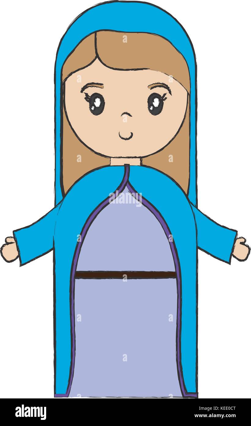El icono de la Virgen María dibujos animados Imagen Vector de stock - Alamy