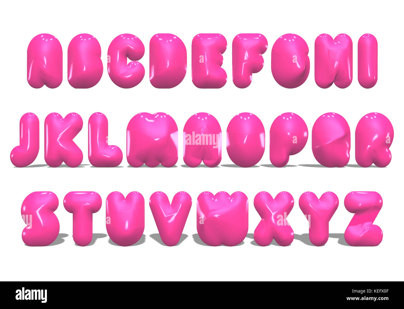 Ilustración de alfabeto de letras de globo rosa Fotografía de stock - Alamy