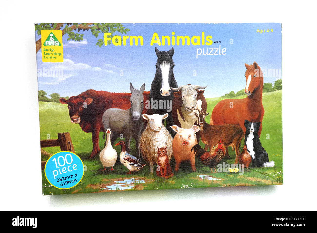 Centro de aprendizaje temprano de los Animales de Granja Puzzle Foto de stock