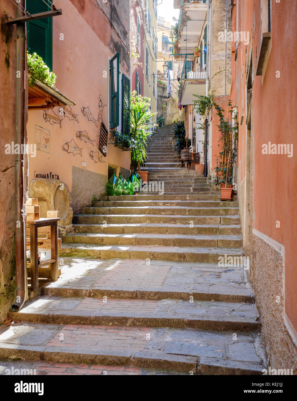 Casco Antiguo De Monterosso, Cinque Terre, Liguria, Italia Foto de stock