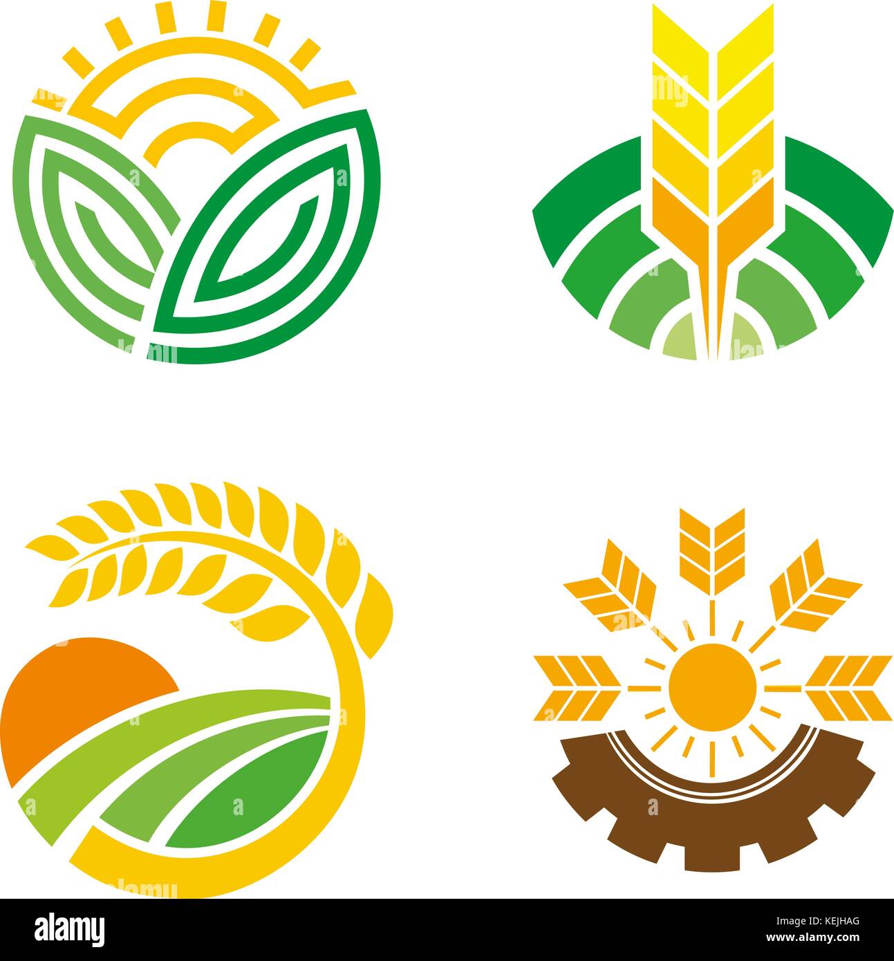 Diseño de logotipos de agricultura. color logotipo aislado sobre fondo