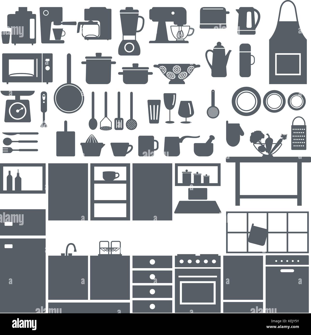 Icono ilustración utensilios cocina