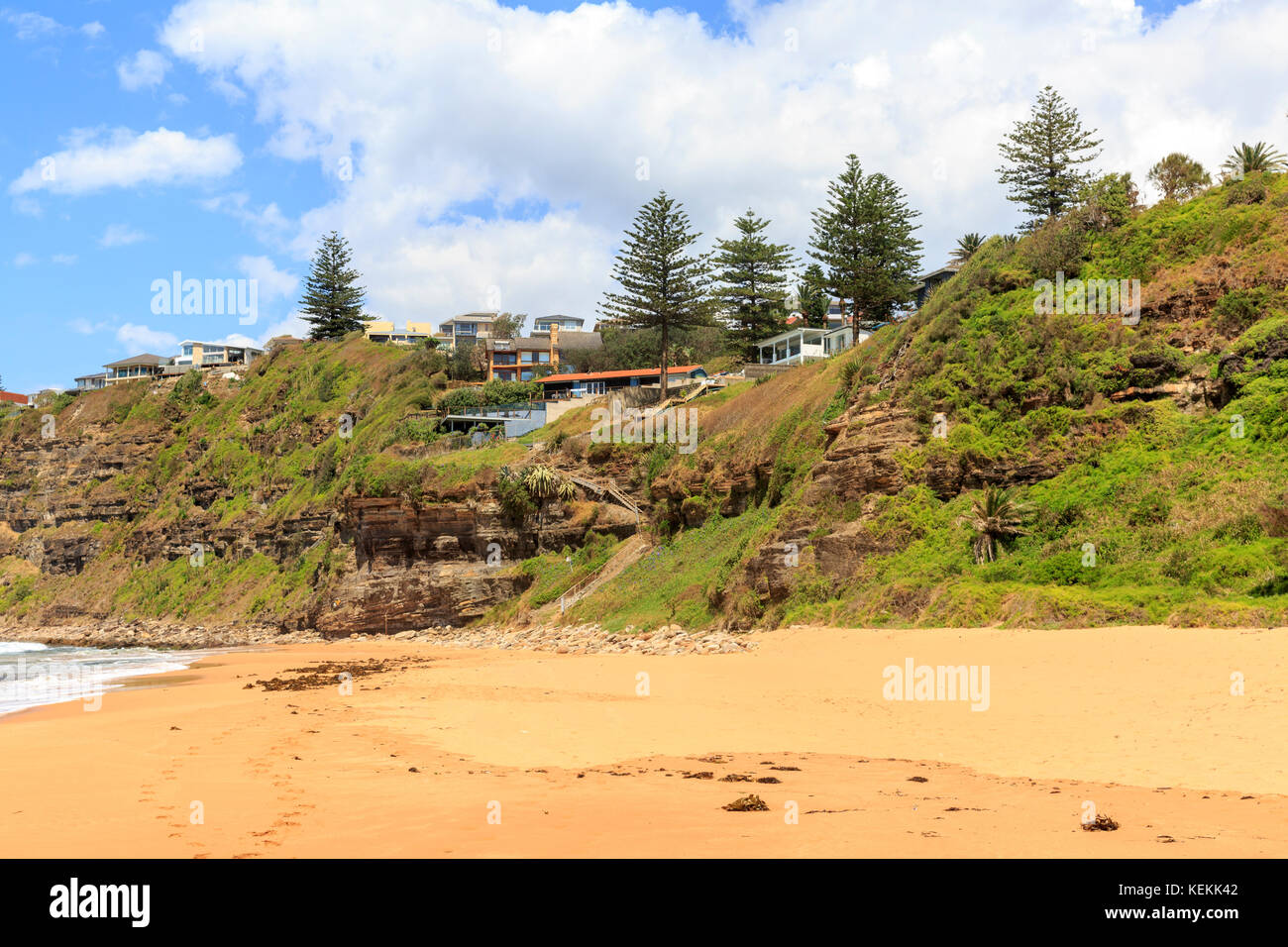 Bungan en Newport Beach, una de las famosas playas del norte de Sydney al norte de Sydney, Nueva Gales del Sur, Australia Foto de stock
