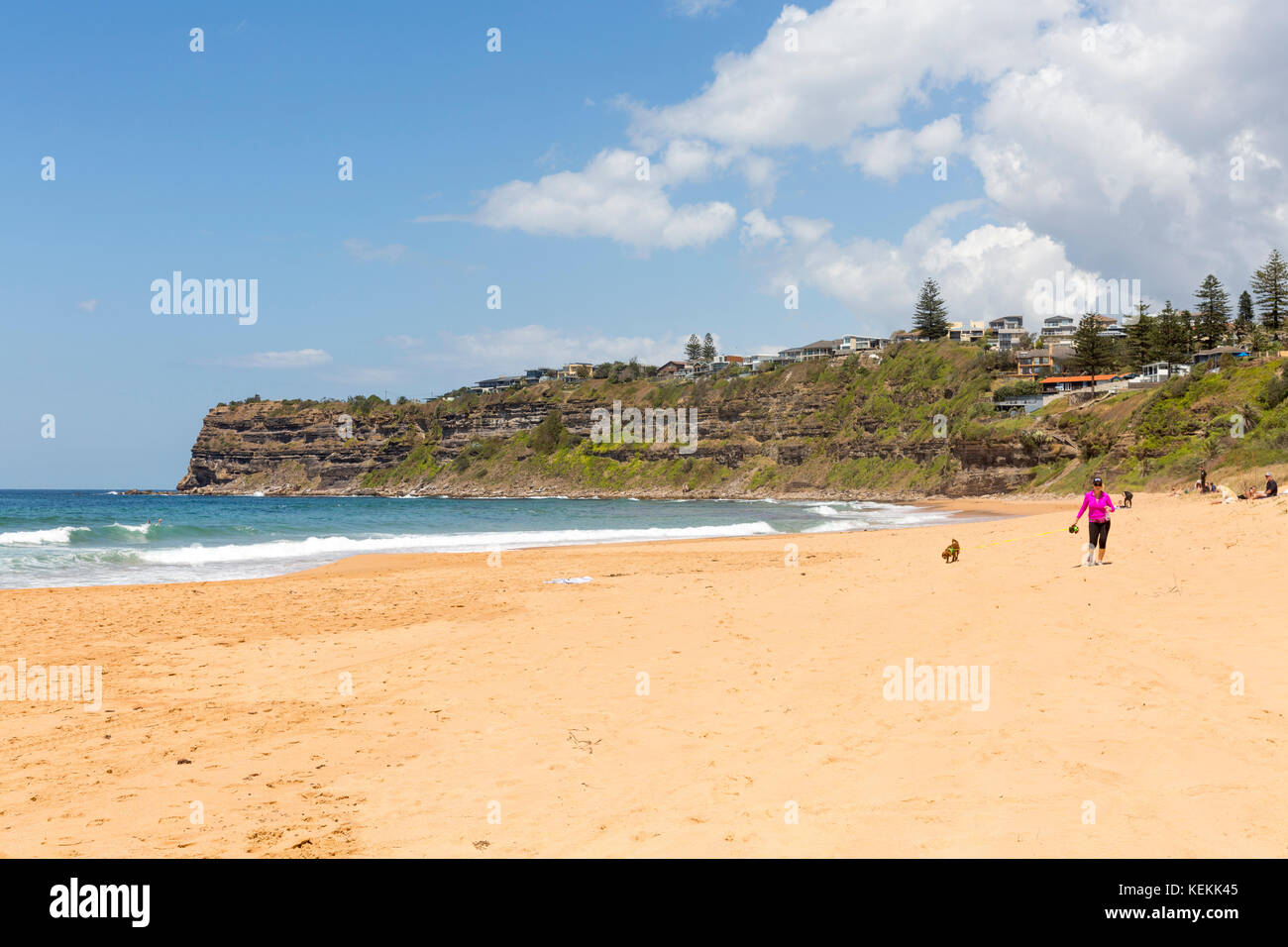 Bungan beach en el suburbio de Sydney de Newport en playas del norte de Sydney, Newport Beach es la playa norte y Mona Vale al sur,Sydney Foto de stock