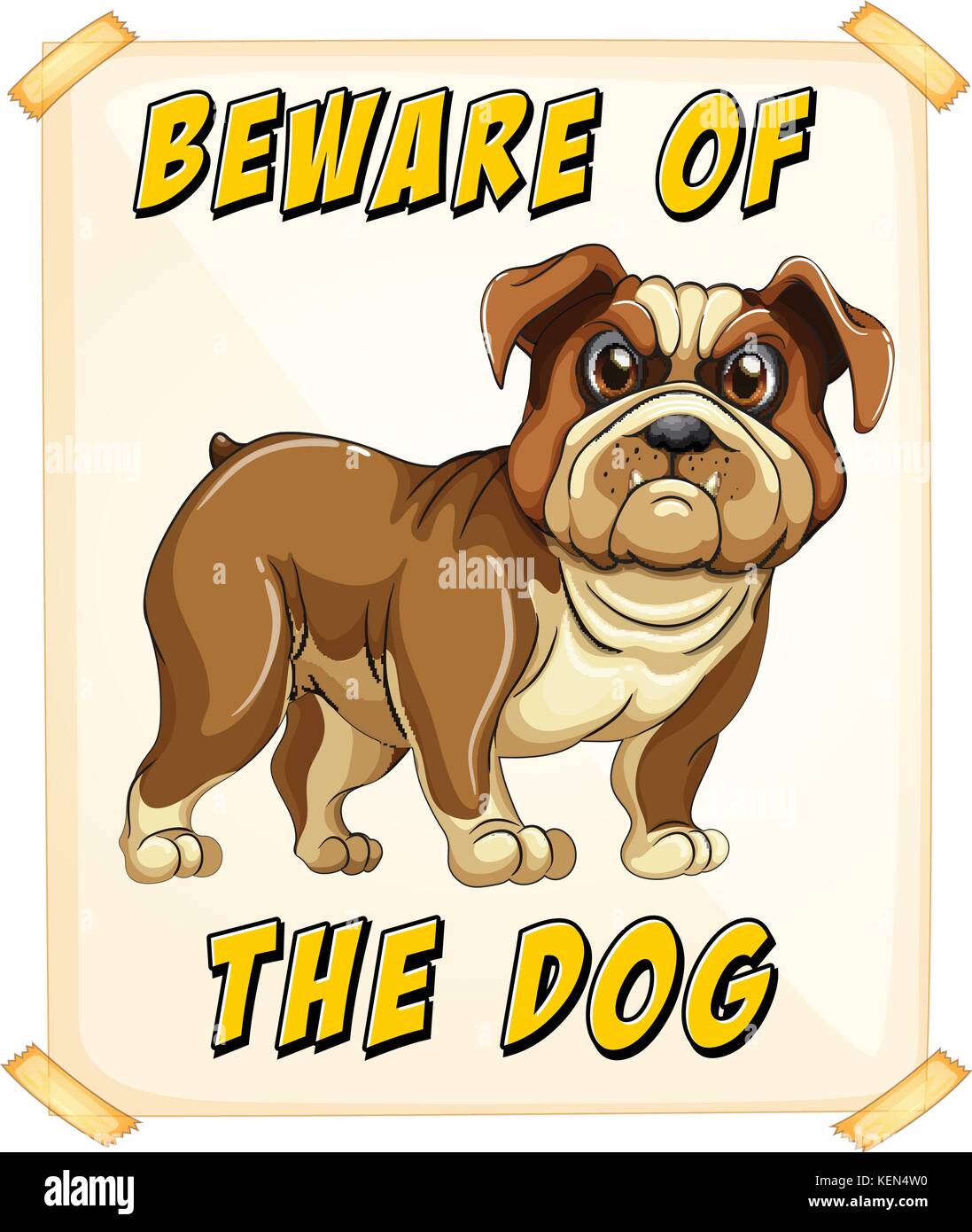 Cartel cuidado con el perro