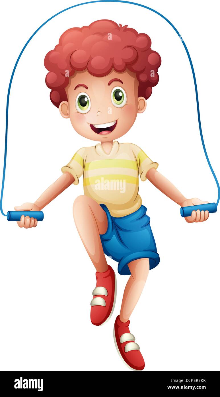Un niño saltar la cuerda en la escuela ilustración Imagen Vector de stock -  Alamy