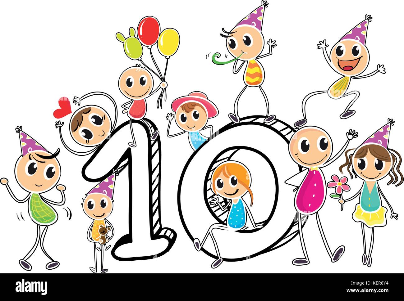 Ilustraci n De Un N mero Diez Flashcard Imagen Vector De Stock Alamy