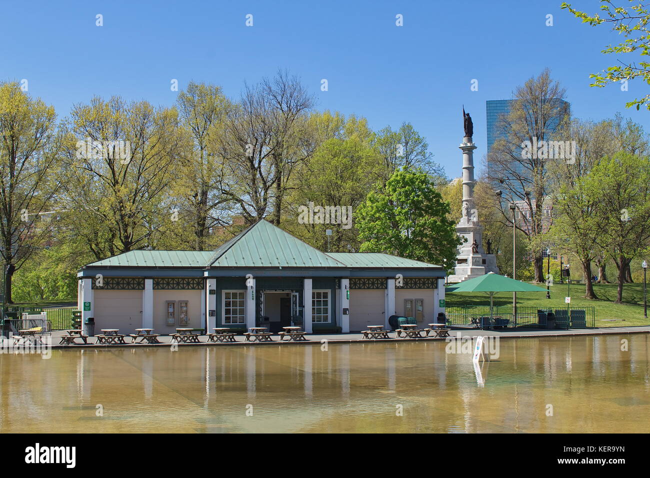 Frog Pond en el Boston Common Foto de stock