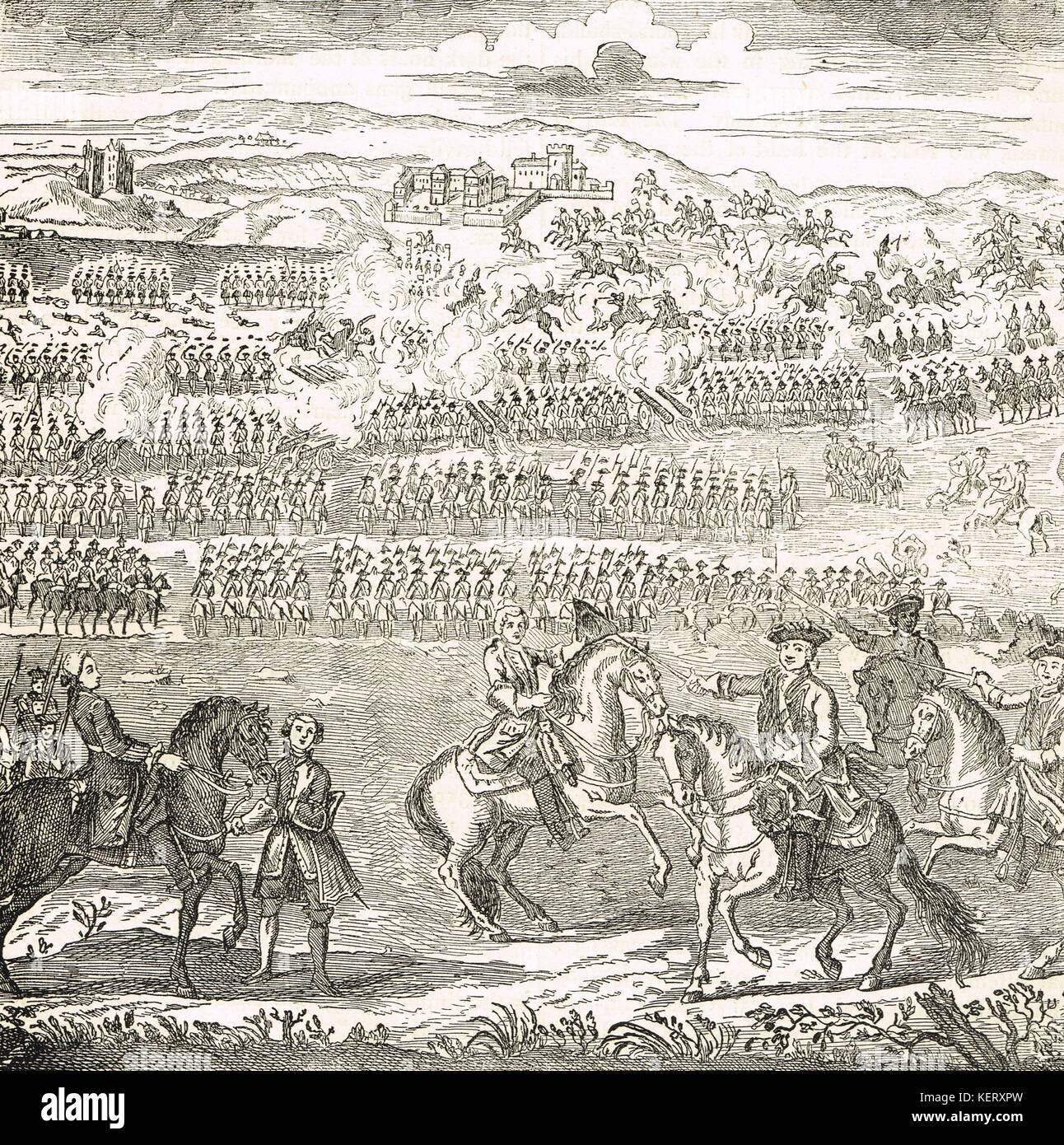 La batalla de Culloden, 16 de abril de 1746 Foto de stock