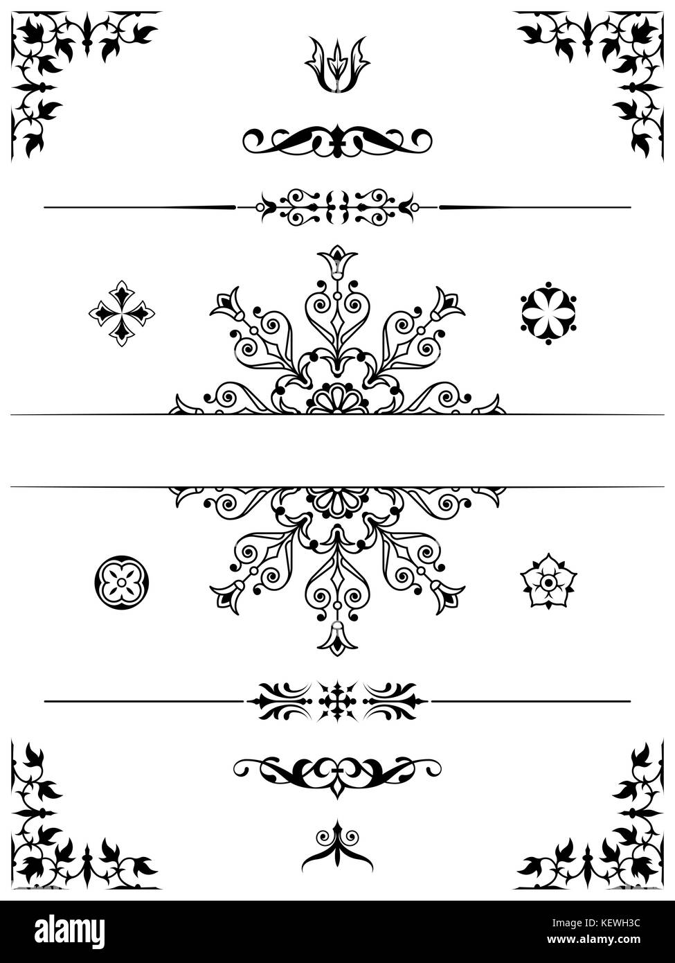 Vintage Set Elementos Florales Para Diseno Monogramas Invitaciones Adornos Menus Y Etiquetas Diseno Grafico De Cafes Hoteles Bodas Vector Imagen Vector De Stock Alamy