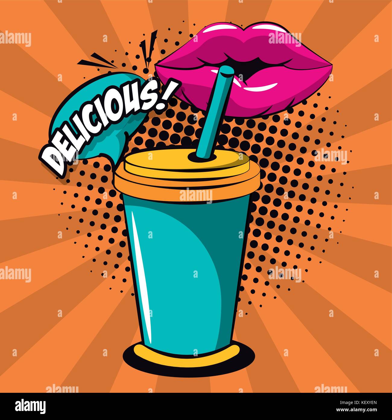 Tazas de soda pop art iconos Imagen Vector de stock - Alamy