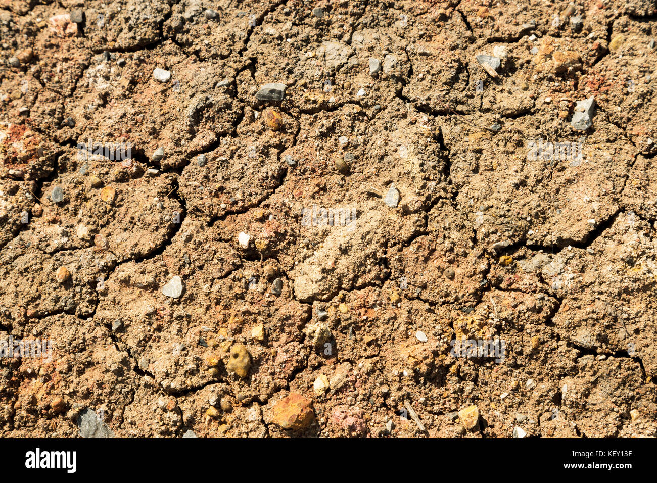 Grieta de roca y suelo seco en tierra en la temporada de verano. el nino y el calentamiento global son afectados por el cambio climático. Foto de stock