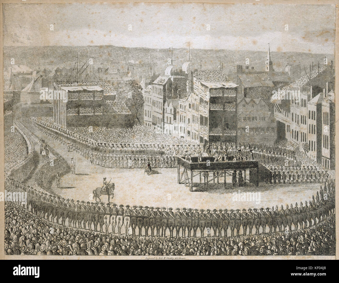 Tower Hill, Londres. "La ejecución de los señores rebeldes en 1745". Sin embargo, puede mostrar las ejecuciones del Conde de Kilmarnock y Señor Balmerino que demasiado Foto de stock