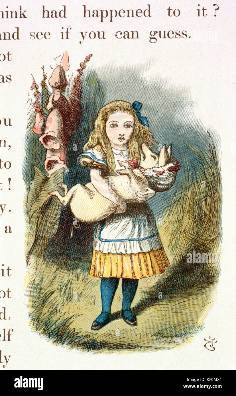 John Tenniel - Ilustración de la Guardería Alice (1890) Foto de stock