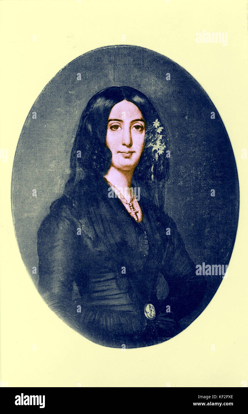 SAND, George - Retrato novelista francés (1804-1876). Versión de tintado. Foto de stock