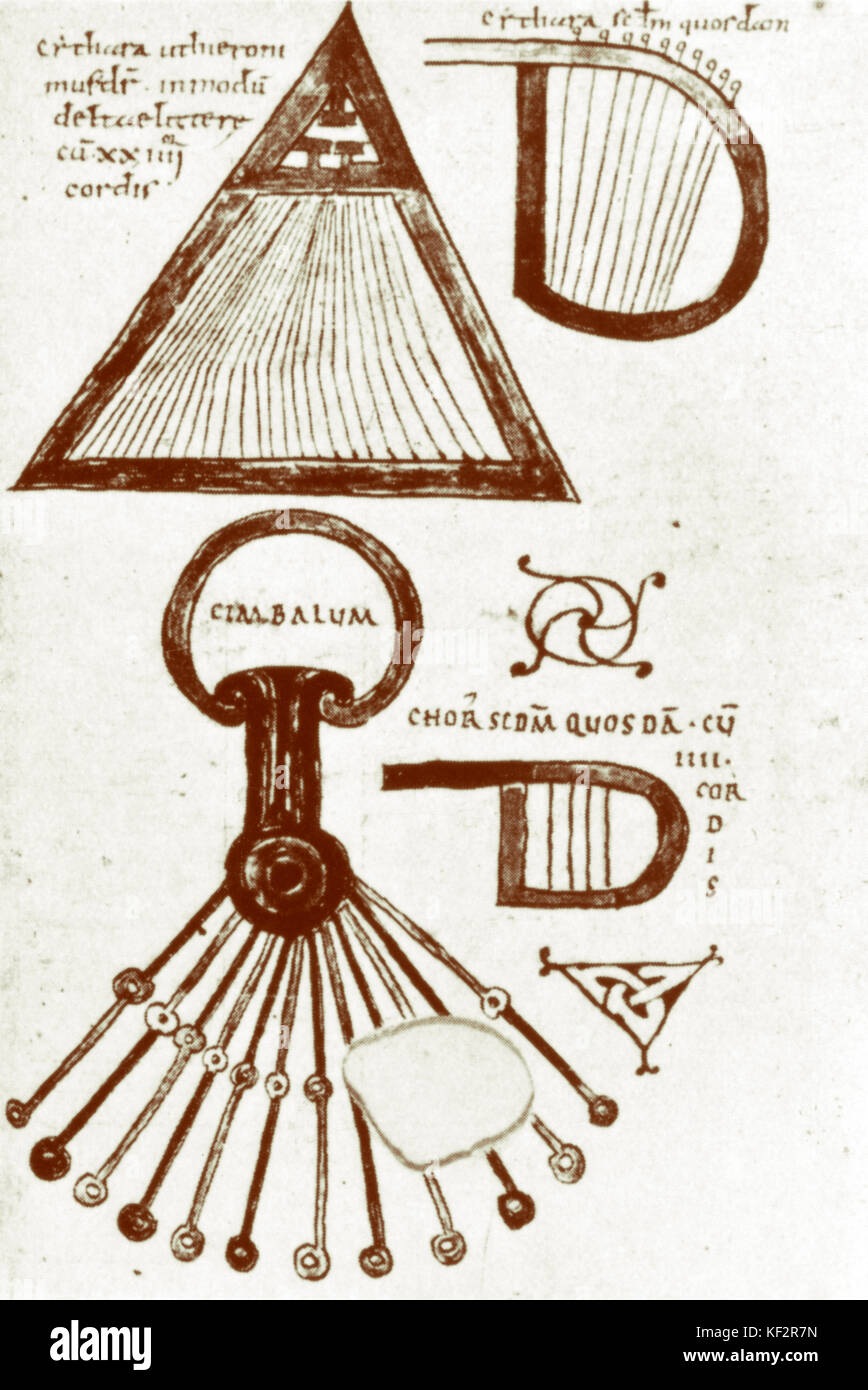 Manlius Severinus anicio Boecio. Página de su tratado 'De Musica', una de las fuentes principales de la ciencia musical medieval. Filósofo y teórico musical romano (475-524). Foto de stock
