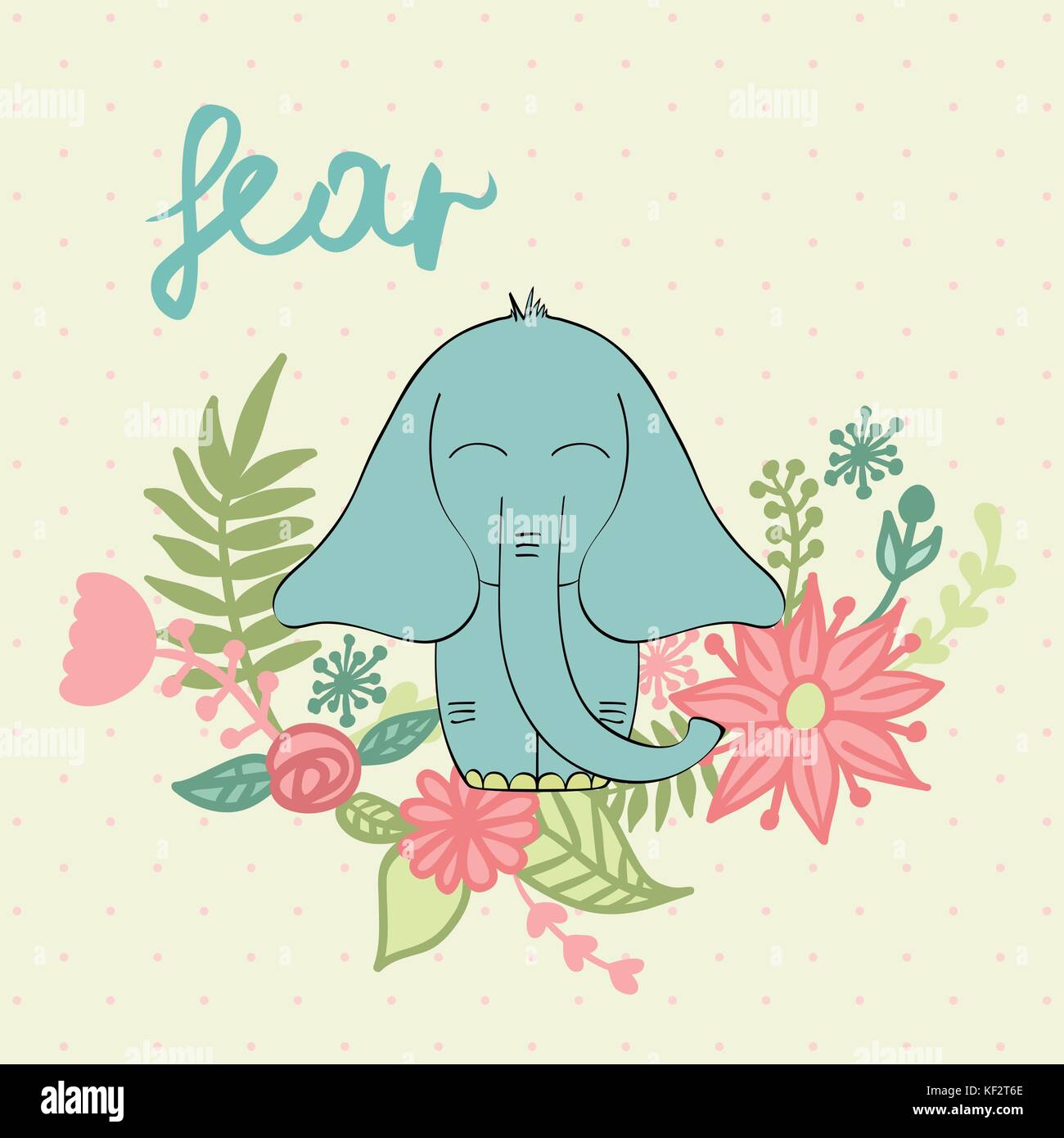 Vector de elefante de dibujos animados Ilustración del Vector