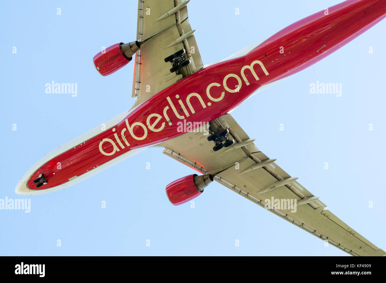 Airberlin airbus aterrizaje. Foto de stock