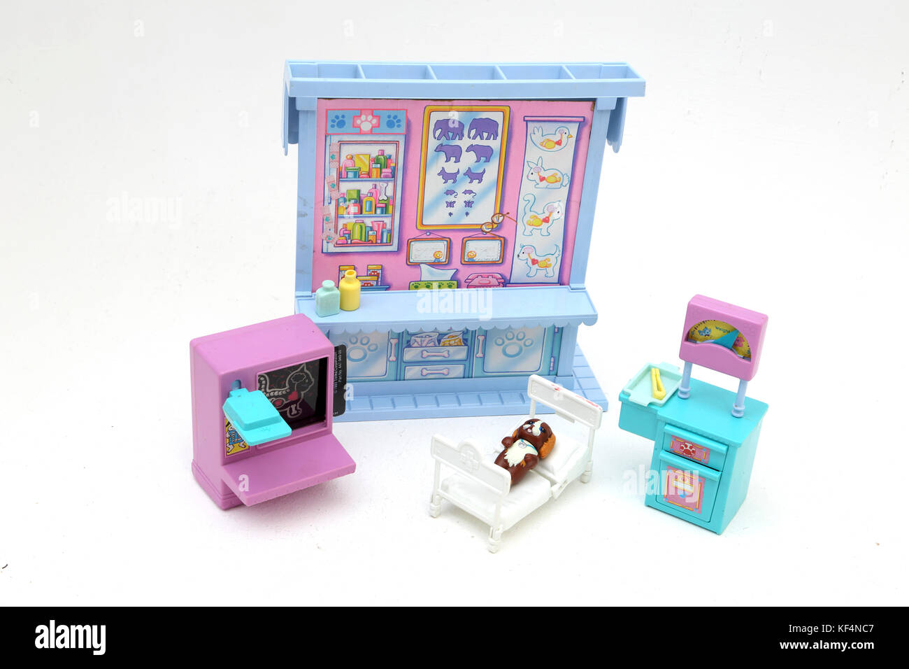 Vintage 1990's Toy LITTLEST PET SHOP Care Center Fotografía de stock