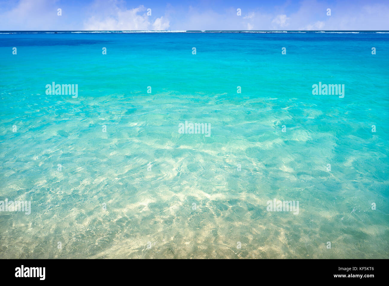 Agua turquesa playa tropical caribeño textura en México Foto de stock