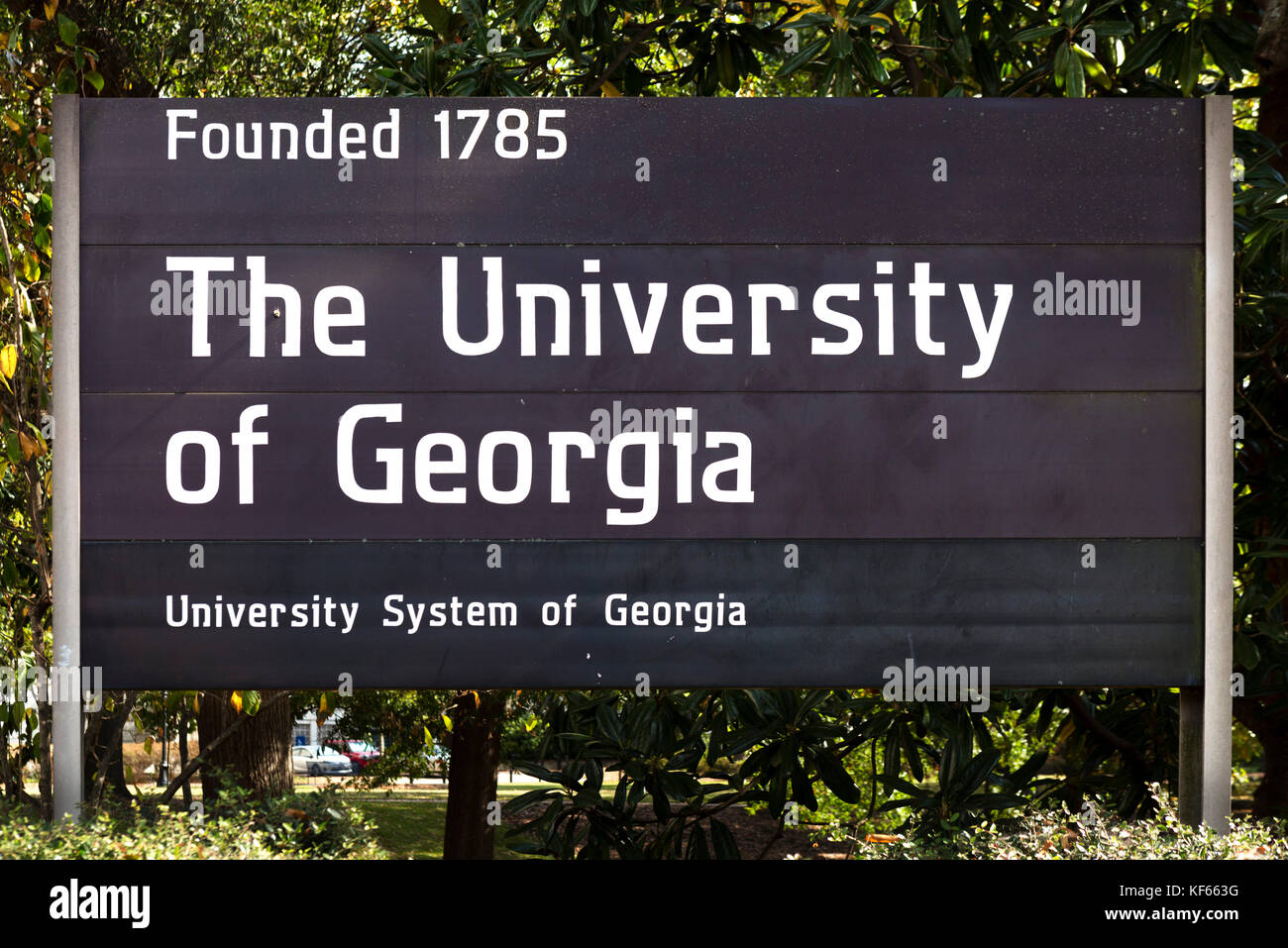 Firmar por la Universidad de Georgia, Athens, GA, EE.UU. Foto de stock