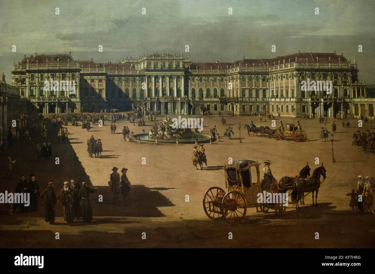Bernardo bellotto (1721-1780), pintor italiano. Vista del palacio de Schonbrunn. fachada exterior. 1759-61. Kunsthistorisches Museum (museo de la historia del arte) de Viena y Austria. Foto de stock