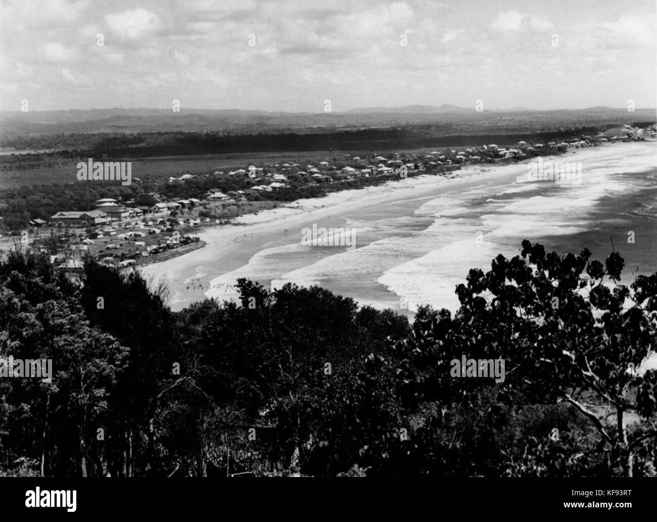 1 114360 vista panorámica de Burleigh Heads, Queensland, ca. 1951 Foto de stock